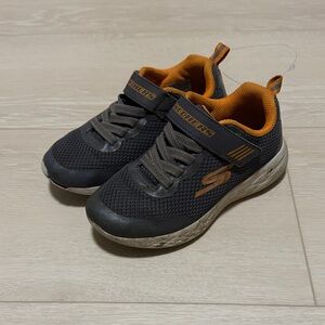 ✨ Skechers Kids' Charcoal and Tangerine Sneakers